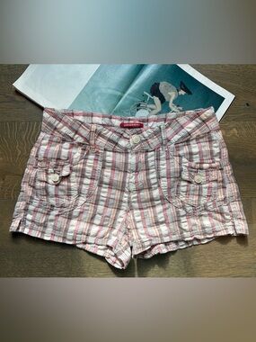 Y2K Unionbay Low Rise Plaid 100% Cotton Micro Shorts Size 9